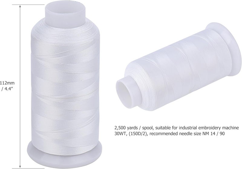 simthread White Glow in Dark Thread 30WT for Embroidery and Sewing 2500 Yards - Image 4